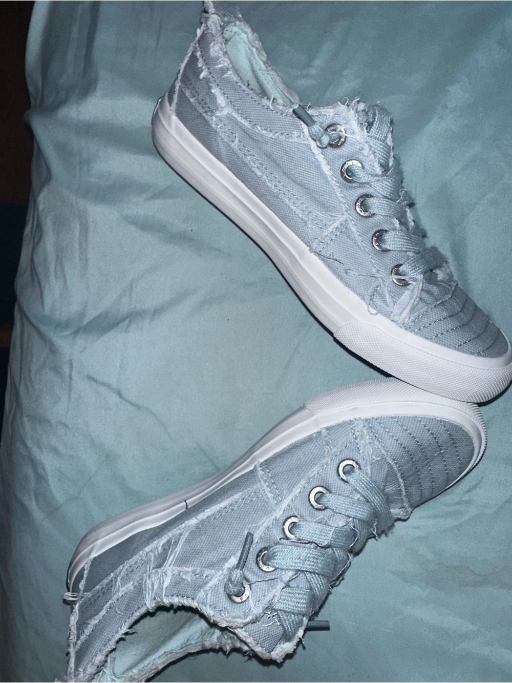 Sz 8 Blowfish Malibu Sadie-Sun Embroidered Floral Sneakers Navy Blue - Picture 4 of 6